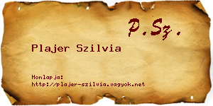 Plajer Szilvia névjegykártya